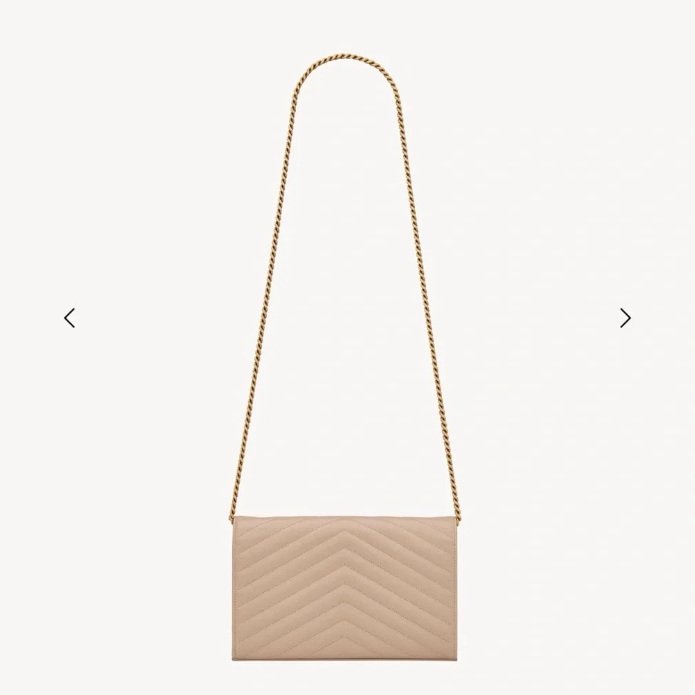 Yves Saint Laurent Classic CASSANDRE chain on wallet in grain LEATHER full set - Picture 3 of 12